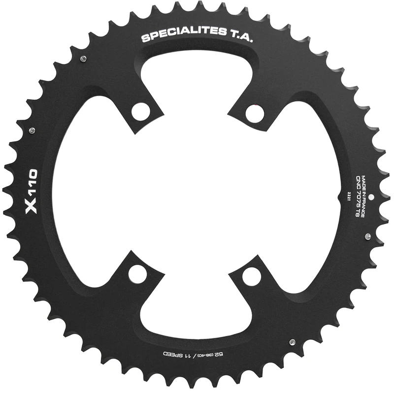 Spécialités TA X110 4 Arm 11 Speed Chainring, Black, Outer 55t