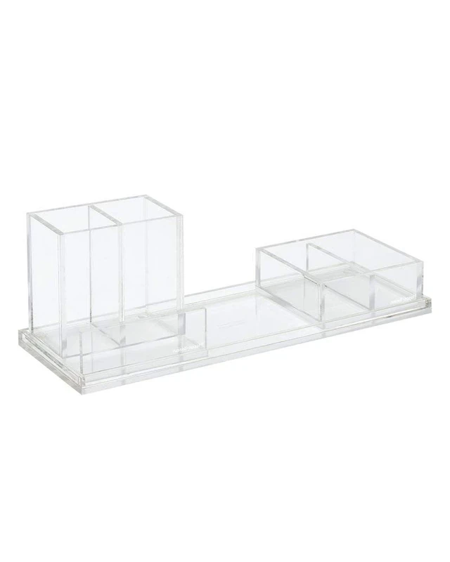 russell+hazel Acrylic Starter Solution Set, Clear and Gold-Toned Hardware, 12" x 9" x 5"