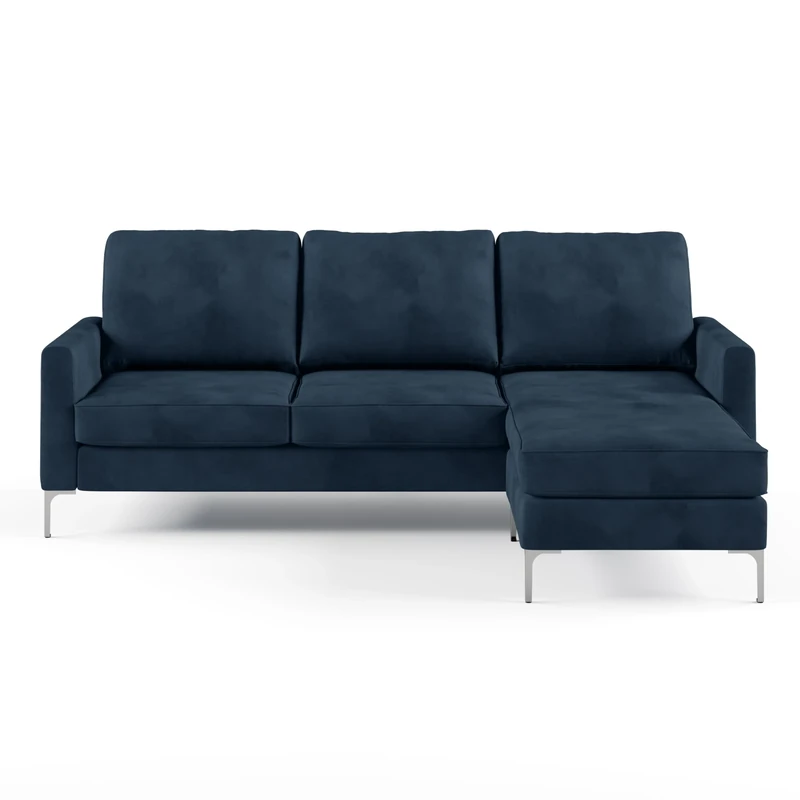 Novogratz Chapman Sectional Sofa Velvet Blue