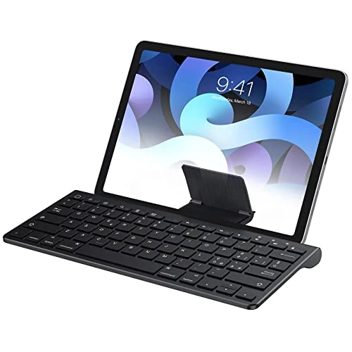 OMOTON Wireless Bluetooth Keyboard for Mac (MacBook/MacBook Air/MacBook Pro/iMac/iMac Pro/Mac Pro), Rechargeable Keyboard for Mac OS, with 3 Bluetooth channels (Grey)