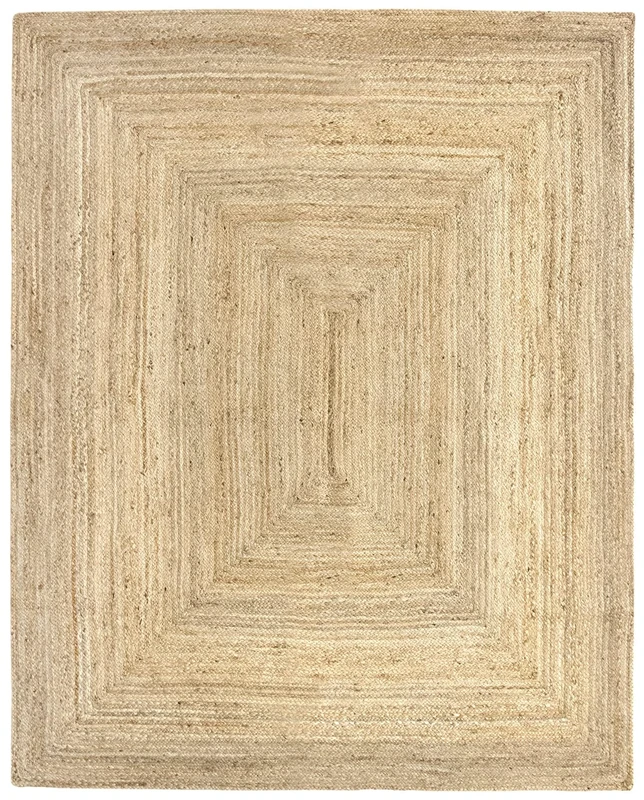 HAMID Jute Alhambra natural colour rug – 100% jute fibre (200 x 250 cm).