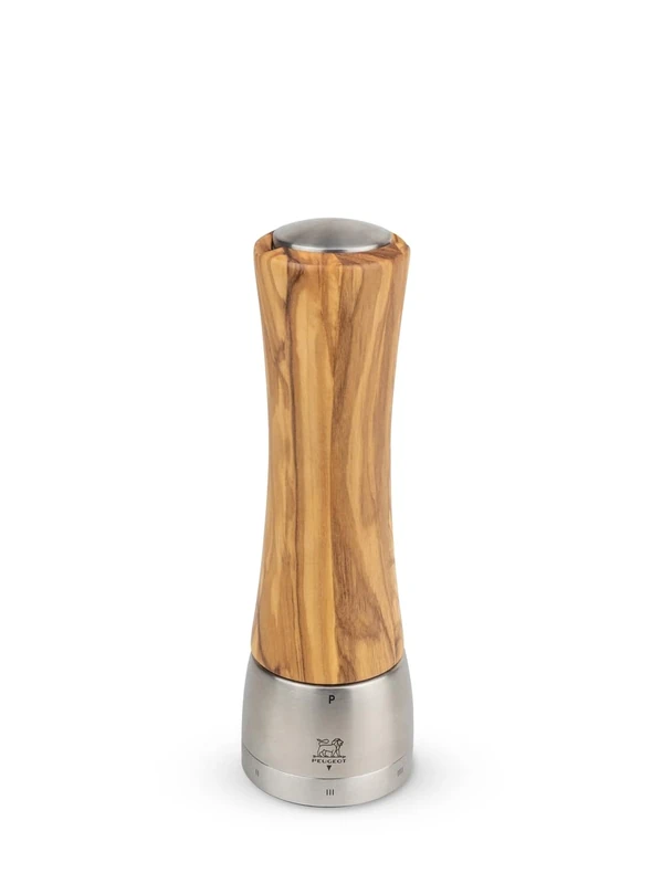 Peugeot - Madras u'Select Manual Pepper Mill - Adjustable Grinder - Stainless Steel and Olive Wood, 21 cm