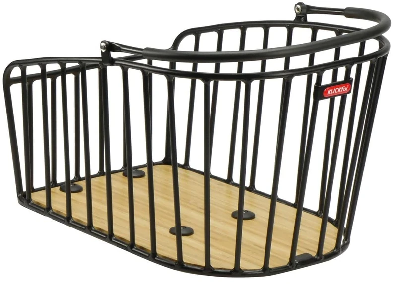 KlickFix Rear Basket, Black, 42 x 28 x 25 cm, 15 kg Load Capacity