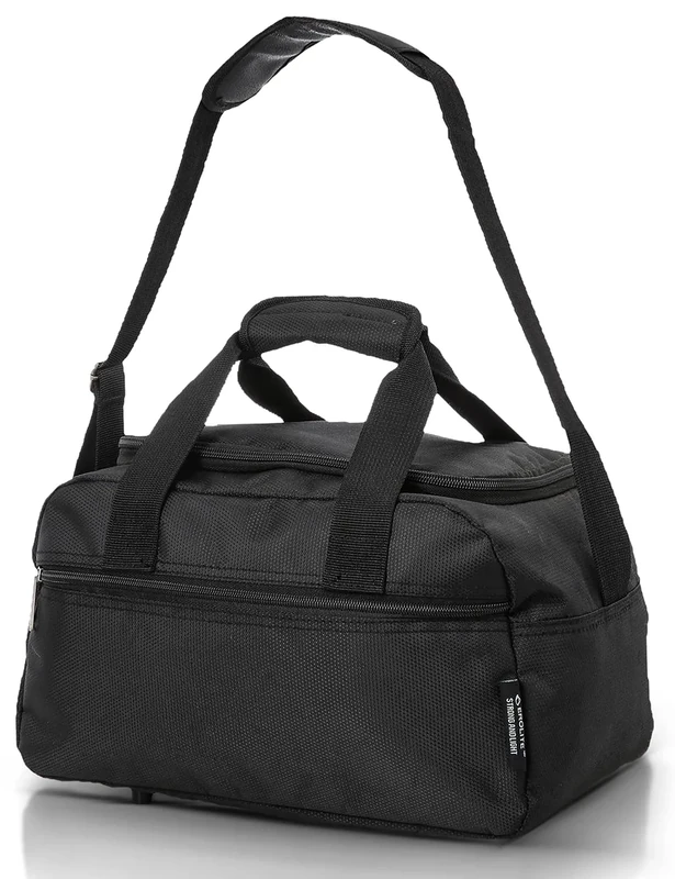Aerolite Premium Ryanair 40x20x25cm Under Seat Cabin Bags Maximum Size Foldable Carry On Small Lightweight Holdall Bag Hand Cabin Luggage Flight Travel Duffle Bag 40x20x25 Black