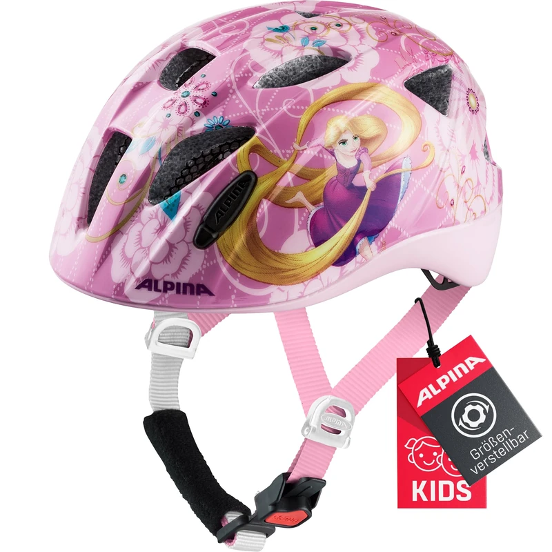 ALPINA Unisex - Children, XIMO DISNEY cycling helmet, Rapunzel gloss, 45-49 cm