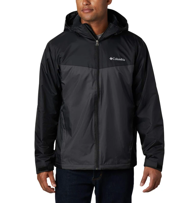 Columbia Men's Glennaker Sherpa Lined Jacket, Black, Shark, XL Tall
