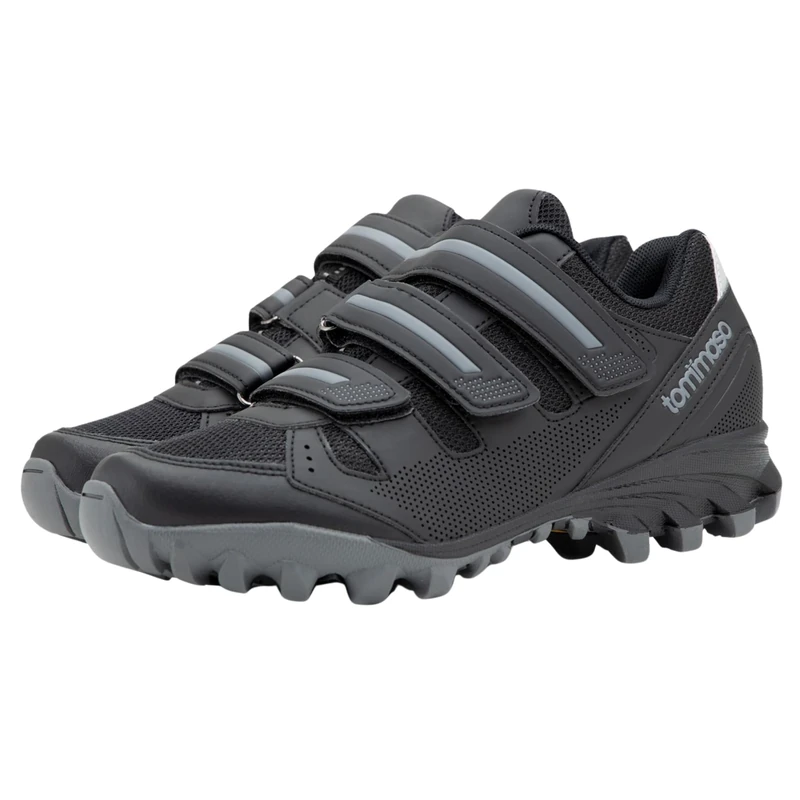 Tommaso Mens Cycling Shoes – SPD Compatible Indoor, MTB, Gravel & Mountain Bike Shoes–Walkable Design – Cleats Not Included., Black - Velcro, 13 - Image 1