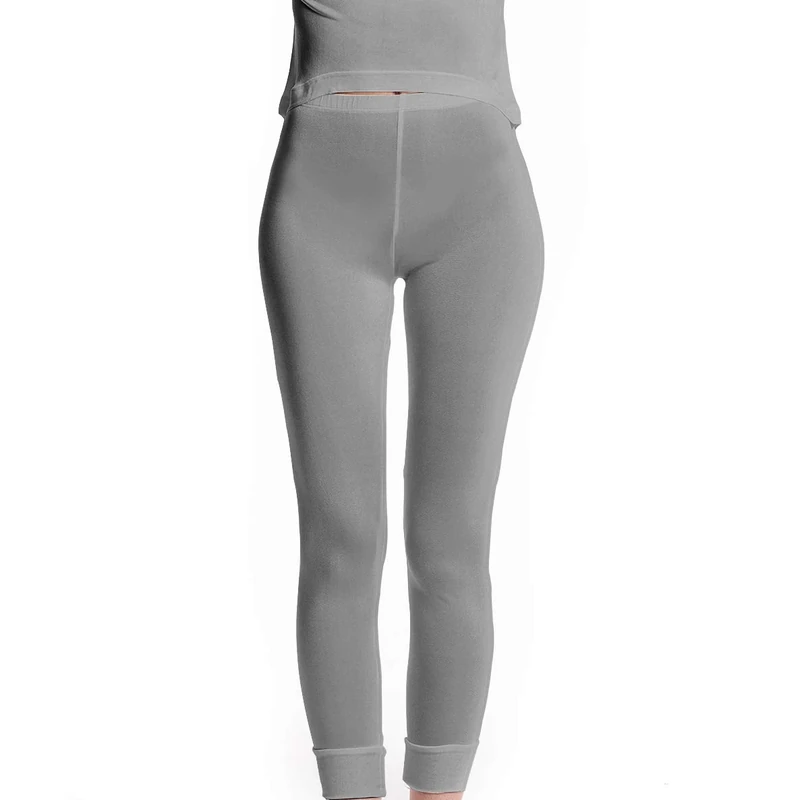 Jasmine Silk Ladies Pure Silk Thermal Long Johns Grey Leggings for Women (Large)