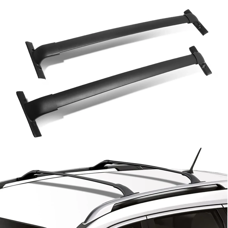 DNA Motoring PT-ZTL-8072 Pair OE Style Aluminum Car Roof Rail Cross Bars Cargo Carrier,Black