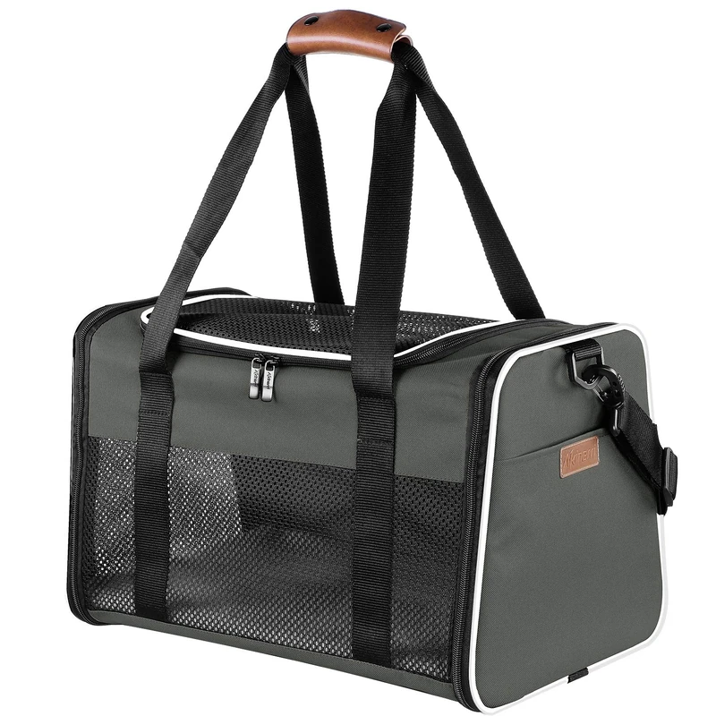 Akinerri Airline Approved Pet Carriers,Soft Sided Collapsible Pet Travel Carrier For Medium Puppy And Cats Medium Brown…