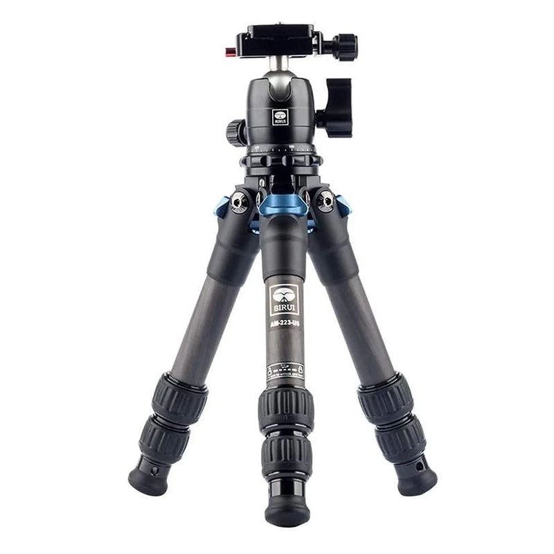 SIRUI AM-223 Carbon Fiber Travel Tripod for Camera, Mini Tabletop Tripod with B-00K 360° Ball Head for Arca Swiss Plate, Max Height 16.6", Folded Height 12.1", Loads up 33lbs