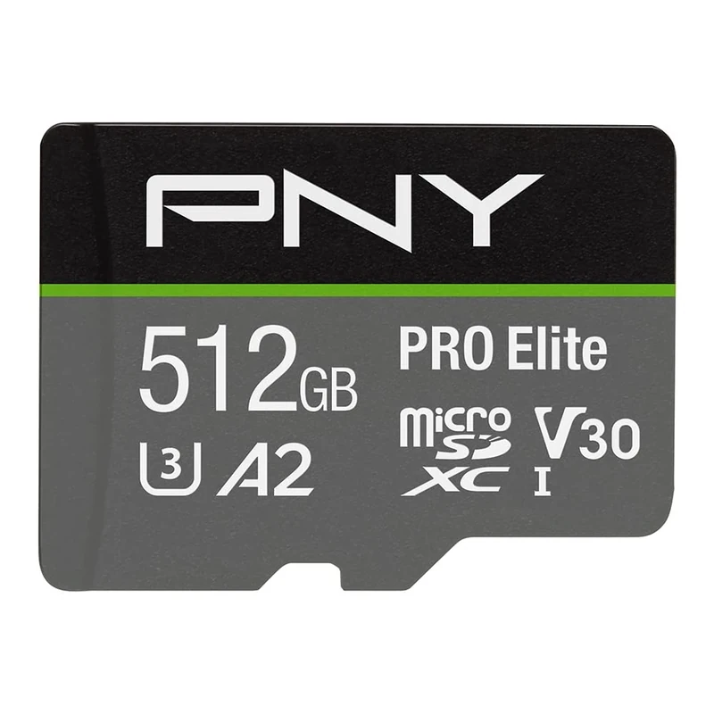 PNY U3 Pro Elite MicroSD Card - 512GB - (P-SDUX512U3100PRO-GE)