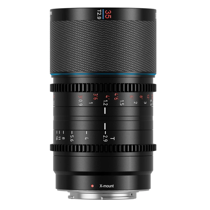 SIRUI Saturn 35mm T2.9 1.6X Full-frame Carbon Fiber Anamorphic Lens, Lightweight Cinema Lens for Drones, Handheld Gimbal Stabilizers (X mount Natural Flare)