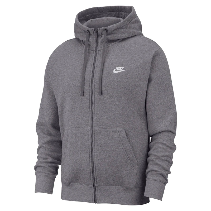 Nike M NSW Club Hoodie FZ BB Sweatshirt - Charcoal Heather XL