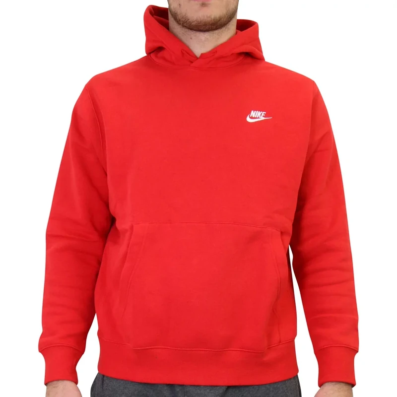Nike M Nsw Club Hoodie PO BB Sweatshirt - University Red/University Red/(White), 4XL-T