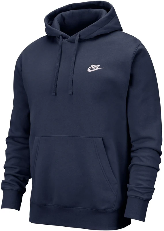Nike M Nsw Club Hoodie PO BB Sweatshirt - Midnight Navy/Midnight Navy/(White), Custm