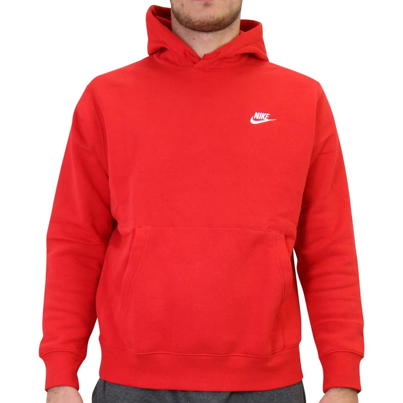 NIKE Men's M Nsw Club Hoodie Po Bb Sweatshirt, University Red/University Red/(White), 3XL UK