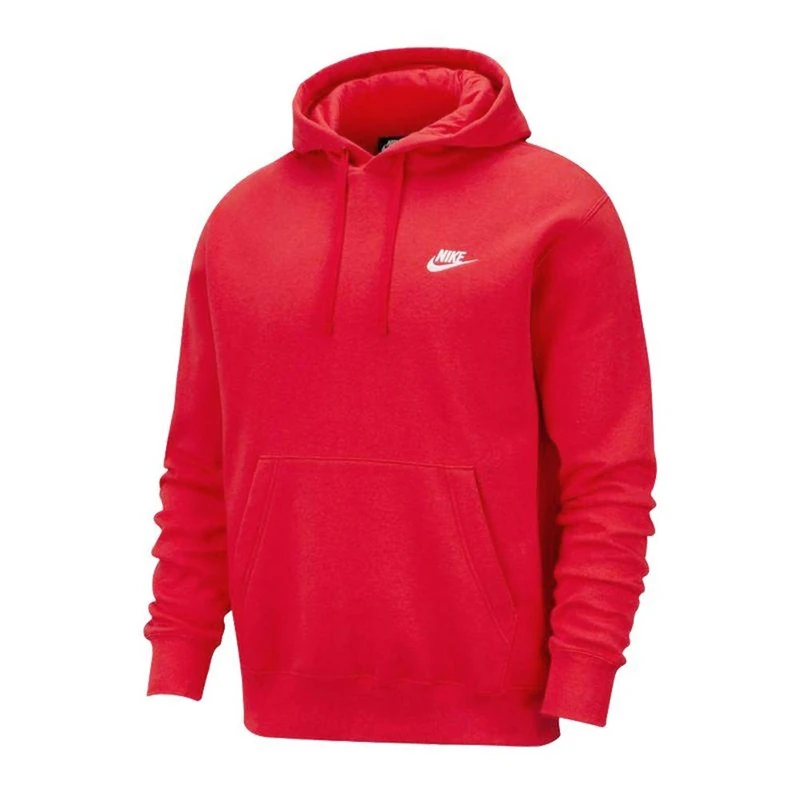 Nike M Nsw Club Hoodie PO BB Sweatshirt - University Red/University Red/(White), Large-T