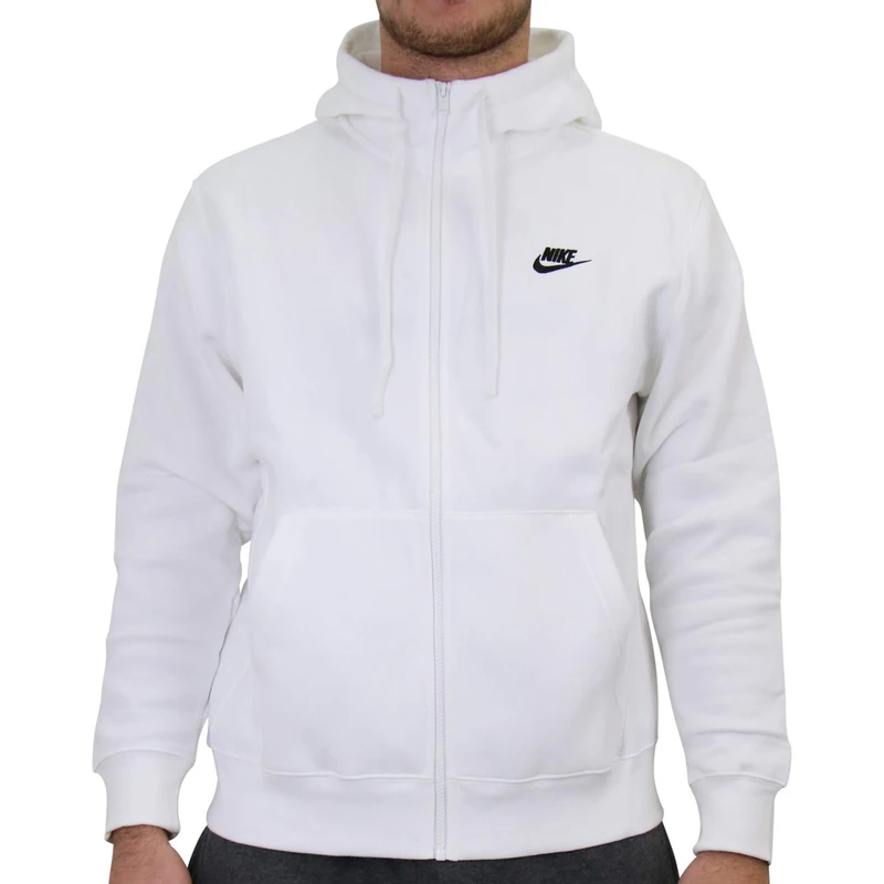 Nike BV2645-100 Sportswear Club Fleece Sweatshirt Men's WHITE/WHITE/BLACK Size M