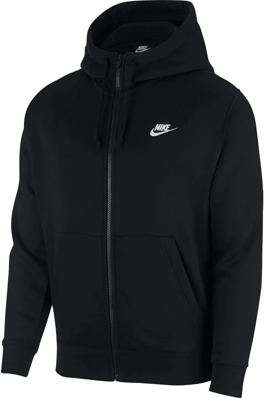 Nike M Nsw Club Hoodie Fz Bb Sweatshirt - Black/(White), Custm