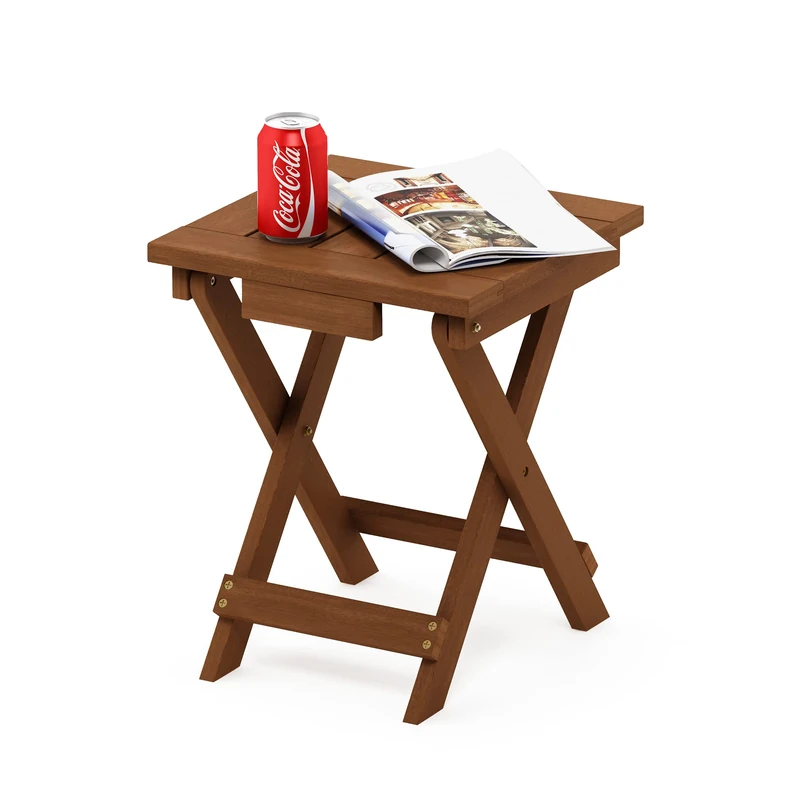 Furinno TIOMAN Patio Table, Adirondack Folding Outdoor Side Table, Coffee Table in Teak Oil, for Patio, Garden, Porch, Natural