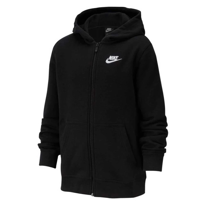 NIKE Children's Sportswear Club Full zip Hoodie, Black/Black/White, M UK