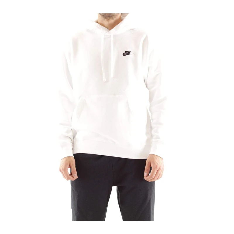 Nike M Nsw Club Hoodie PO BB Sweatshirt - White/(Black), XX-Large