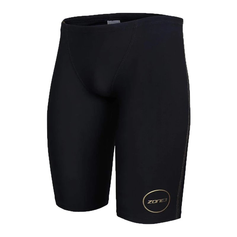 ZONE3 Men's MF-X Performance Gold FINA Approved Swim Jammers, Black, 30