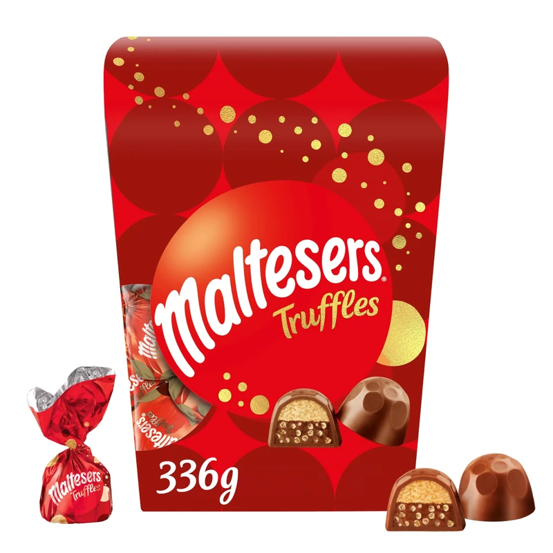 Maltesers Chocolate Truffles Gift Box, Milk Chocolate gift, Honeycomb & Truffle filling, 336g, Ideal Chocolate Selection Box for Gifts, Snacks and Sharing