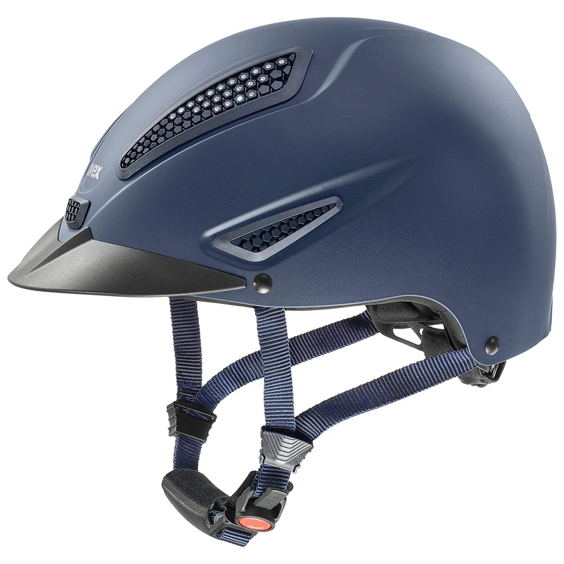 uvex Perfexxion II Glamour - Sturdy Riding Helmet for Men and Women - Individual Fit - Optimized Ventilation - Blue Matt - 55-58 cm
