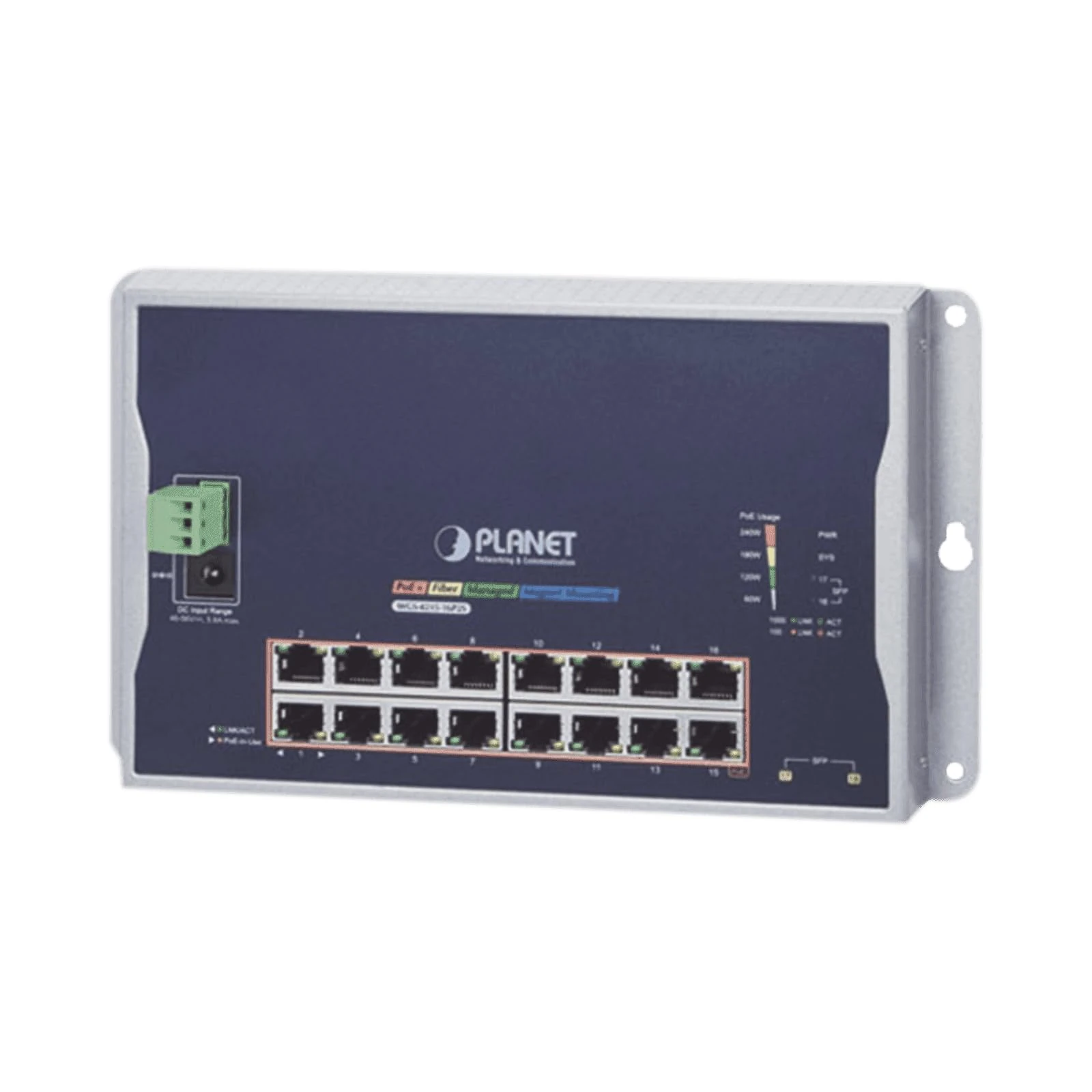 Planet WGS-4215-16P2S Managed L2 Fast Ethernet (10/100) Black Network Switch
