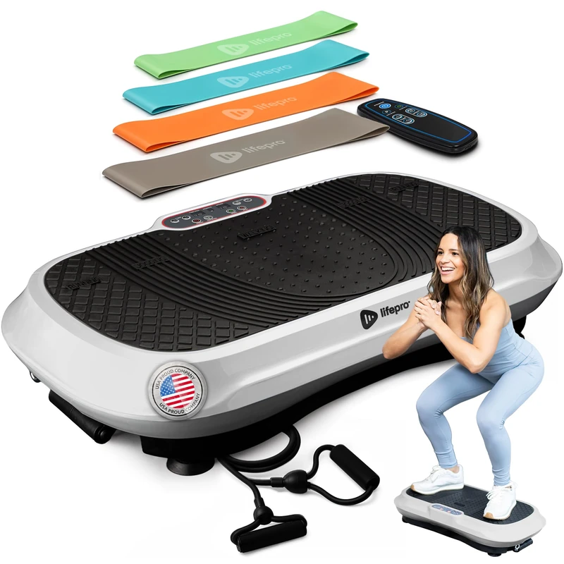 LifePro Waver Vibration Plate Exercise Machine for Full Body Workout, 99 Speed Levels, Resistance Bands, Remote, Home Fitness and Weight Loss Platform