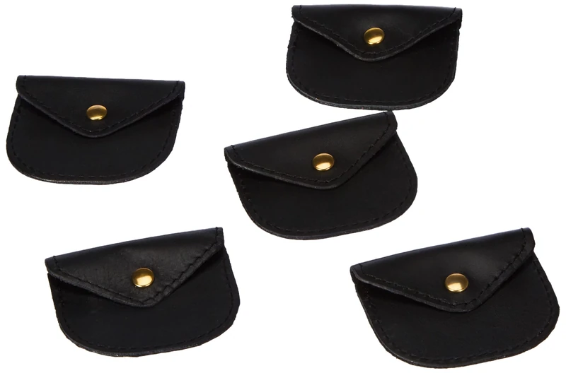 Adriatica Leather Jewellery Holder, Leather Coin Holder with Button (Pack of 30 Pieces) - in Stock, Black,