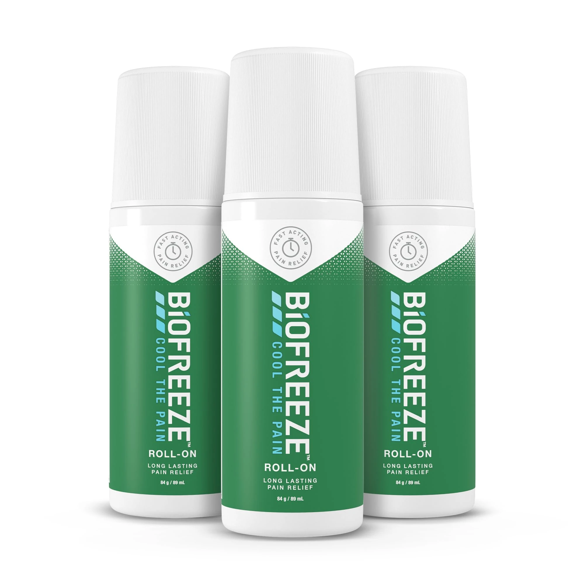 Biofreeze Roll On, 89ml X 3, Arthritis Pain Relief, Neck Pain Relief, Back Pain, Joint Pain, Knee Pain, Easy Application, Cryotherapy, Freeze Sprays, Pain and Fever