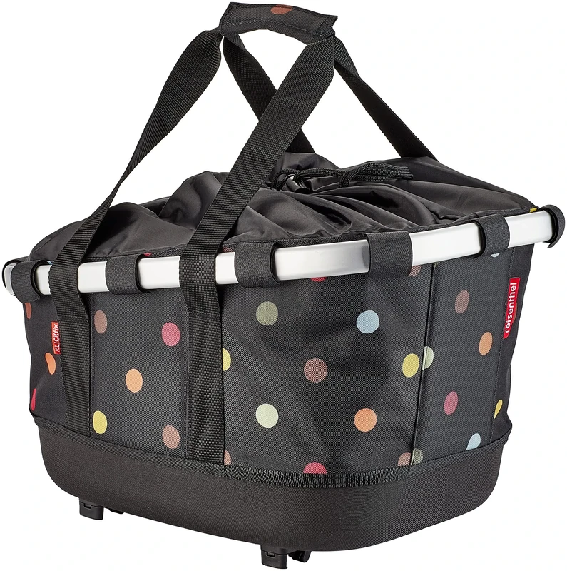 KlickFix Unisex - Adult Bikebasket GT bicycle basket, dots, dimensions: 33 x 27 x 42 cm
