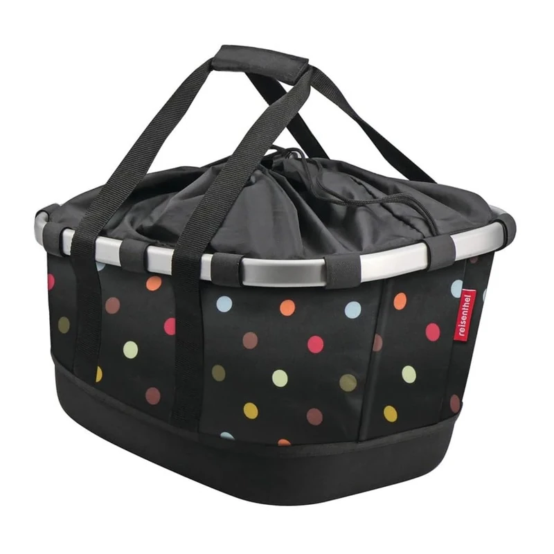 KlickFix Unisex - Adult Bike Basket Gt Bicycle Basket, 0304UDO, Dots, Maße: 33 x 27 x 42 cm