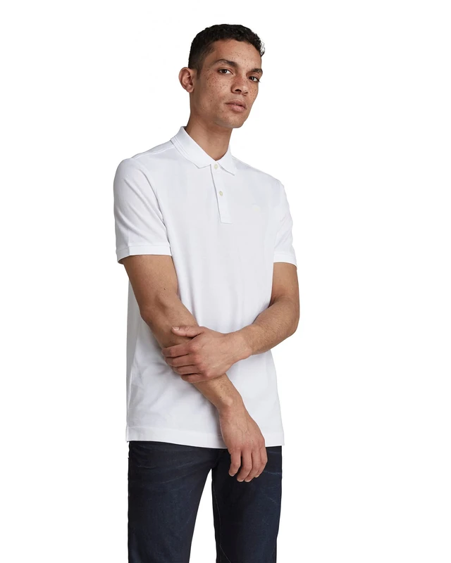 G-STAR Men's Dunda Overdyed Slim Polo, White (white D11595-5864-110), XXS