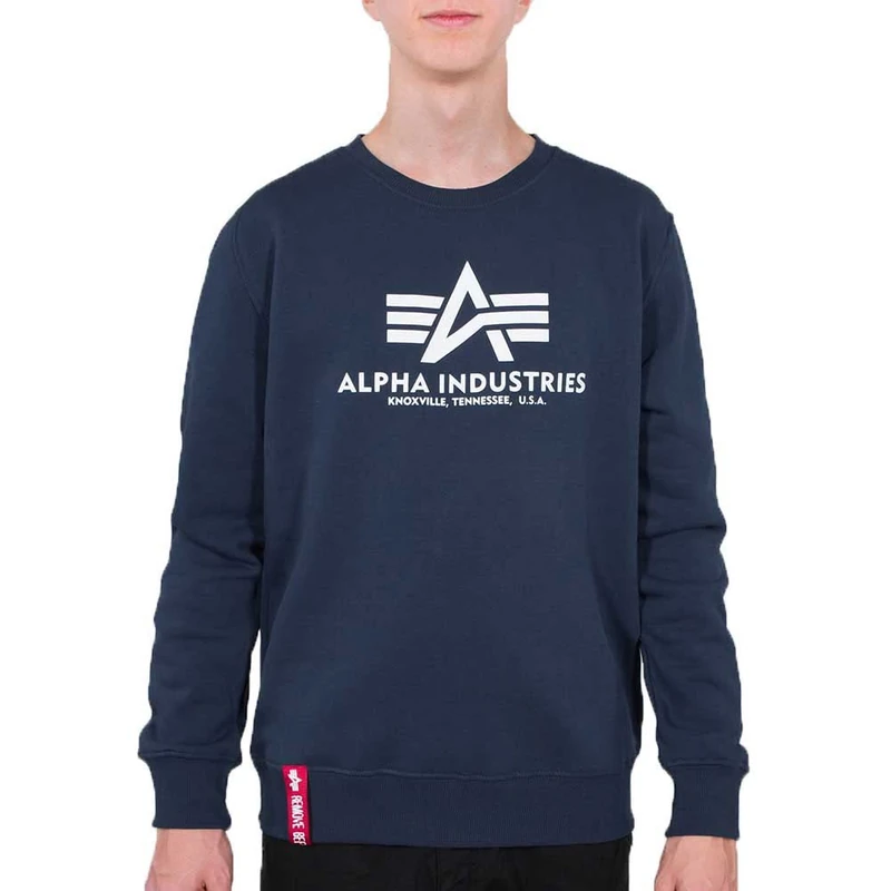 Alpha Industries Men's Basic Sweater, New Navy, XXL