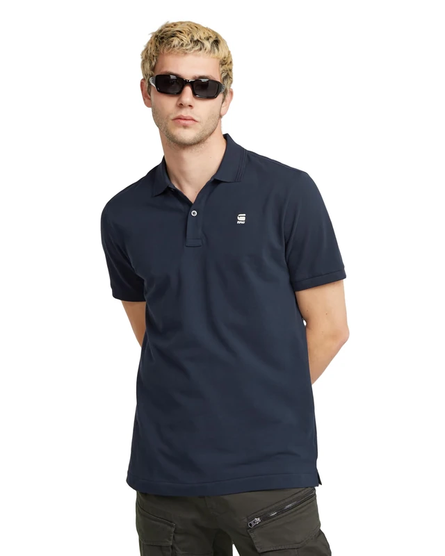 G-STAR Men's Dunda Overdyed Slim Polo, Blue (sartho blue D11595-5864-6067), XXS