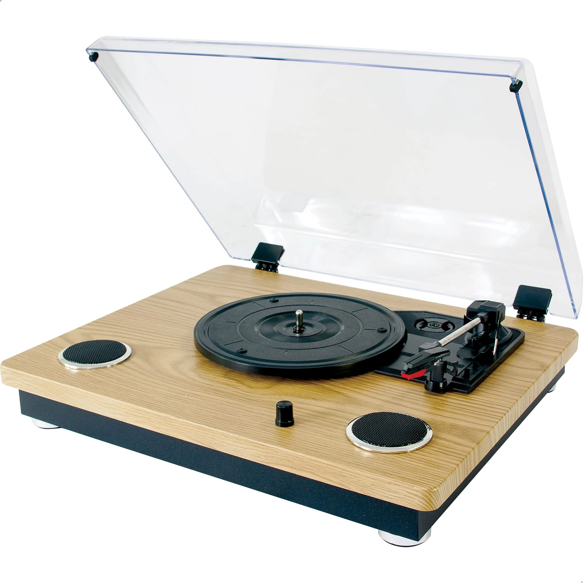 Madison - MAD-RT300SP-MKII - Vintage turntable with built-in speakers (2x8W), Bluetooth, USB, MICRO-SD - Wood finish