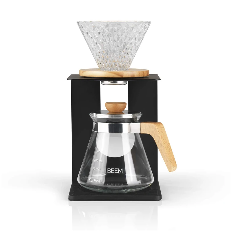 BEEM - Pour Over Coffee Maker, 4 Piece Coffee Dripper Machine with Glass Jug, Serves up to 4 Cups (0.5L)