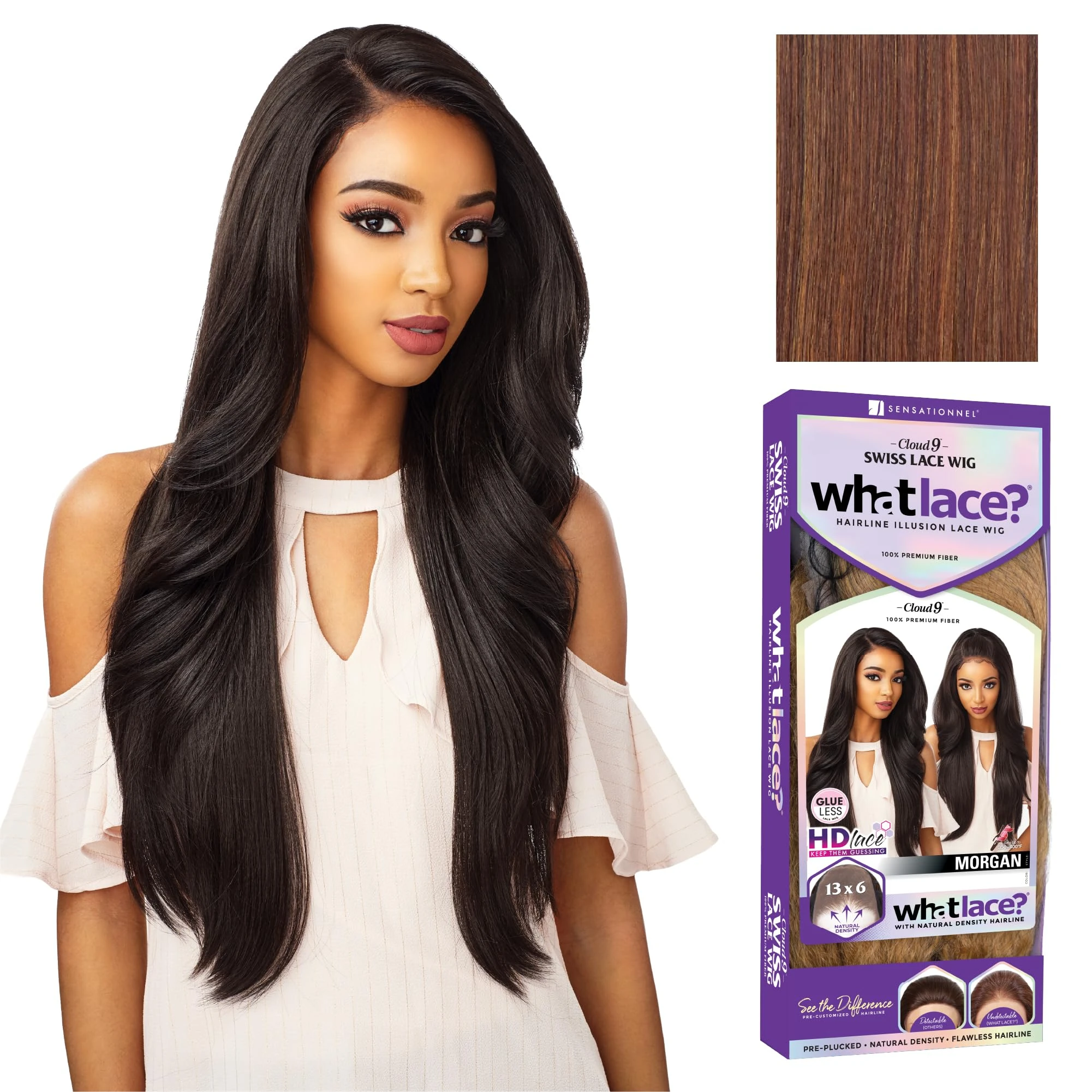Sensationnel Synthetic Cloud 9 13x6 Swiss Lace Front Wig - MORGAN (FLAMBOYAGE CHOCOLATE)