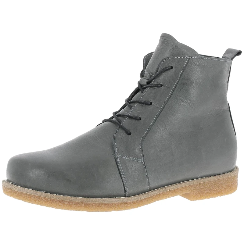 Andrea Conti 0344616 Women's Ankle Boots Leather Lace-Up Crepe Outsole, Gray, 4.5 UK