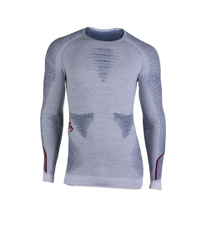 UYN U100015 AMBITYON UW LG_SL. MELANGE T-shirt Men's White Melange/Avio/Bordeaux XL