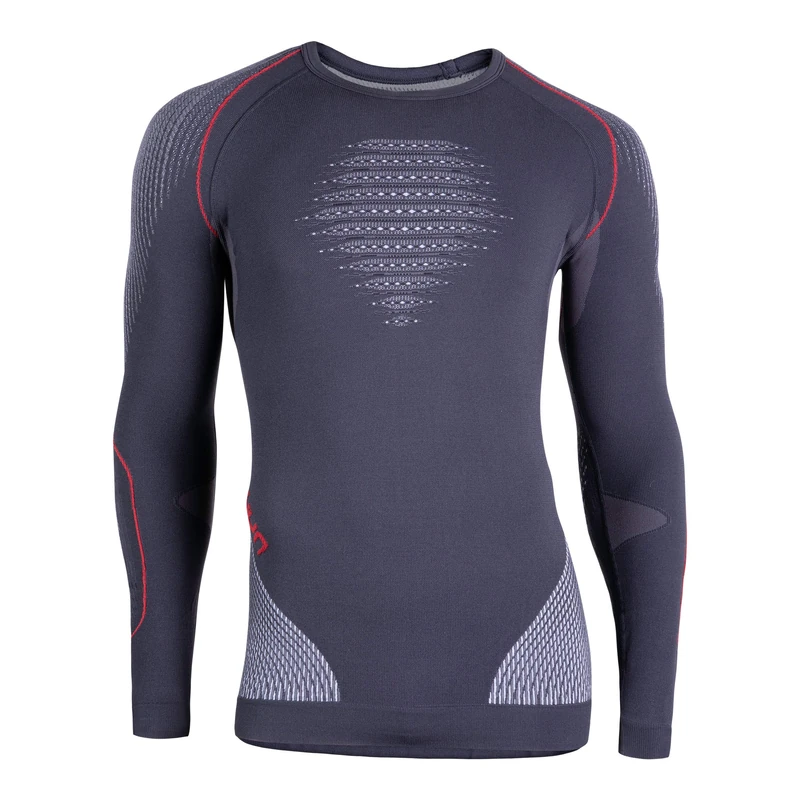 UYN U100006 EVOLUTYON UW LG_SL. T-Shirt Men's Charcoal/White/Red XL - Image 1