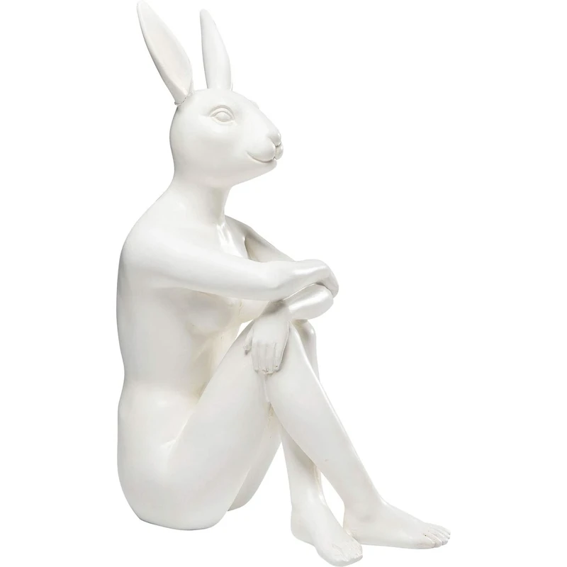 Kare Design Deco Figurine Rabbit Gillie, White, animal statue, gift idea, hanging decoration, room decor, decorative home accessories, 39x26x15 cm (H/W/D)