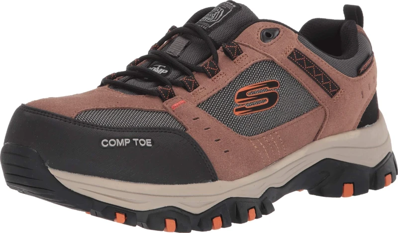 Skechers Work Greetah Comp Toe Mens Sneaker Oxford Brown Black