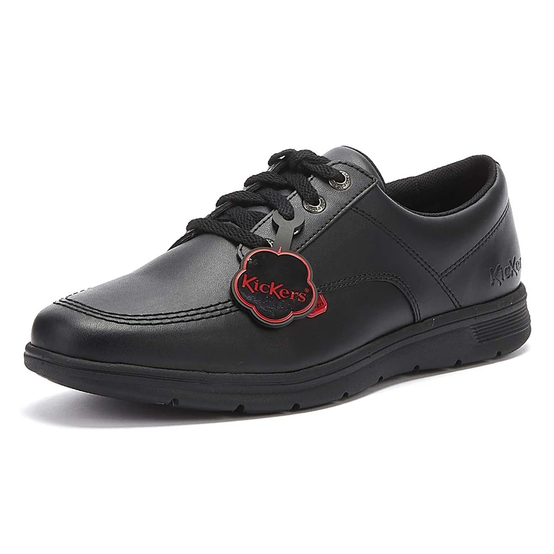 Kickers Kelland Lace Lo Black Leather Shoes-UK 9 / EU 43