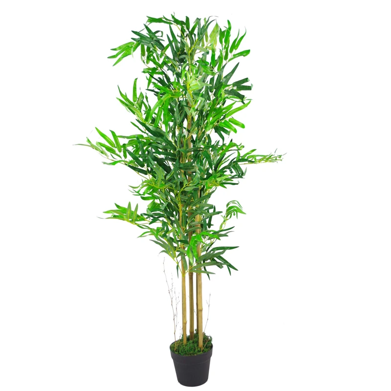 Leaf Design UK Artificial Bamboo Plants/Trees, Wood, Natural Brown, 120 cm