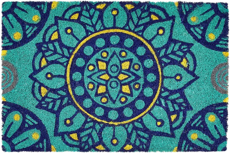 Excelsa Mandala Mediterranean Entrance Mat, Coconut Fibre, Multicoloured, 40 x 60 cm